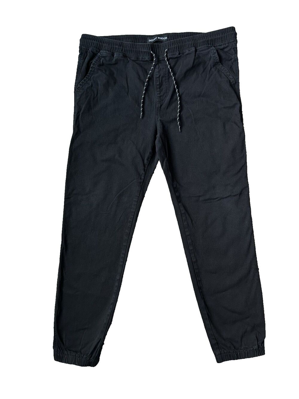 Indigo Wisdom Boy's Black Jogger Pants Size XXL 30 Inseam Stretch Drawstring